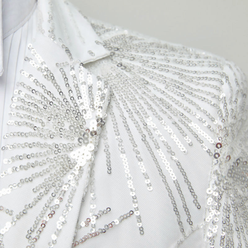 Men's 2-Piece Shimmering Fireworks Ivory Cream Tuxedo