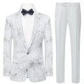 Men's Shimmering Fireworks Pattern White Suit Jacket